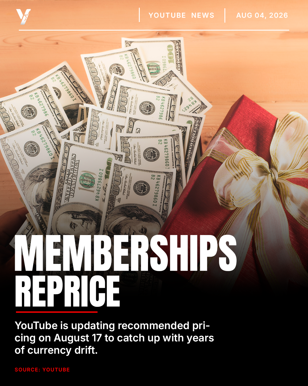 YouTube Will Reprice International Memberships Starting August 17