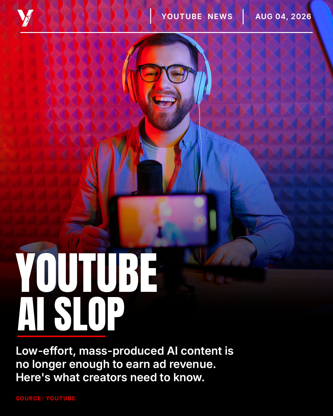 YouTube's Monetization Rules Now Draw the Line on AI Slop